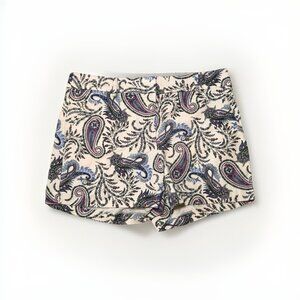 Loft Shorts Womens 6 Cream Paisley Print Summer Casual Day Out Modern Riviera
